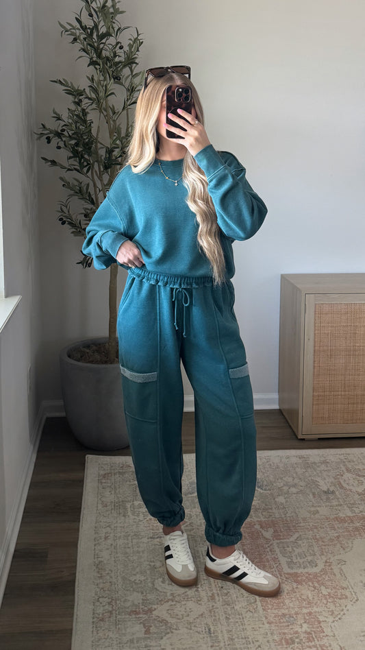 Lived In Jogger Set / Teal