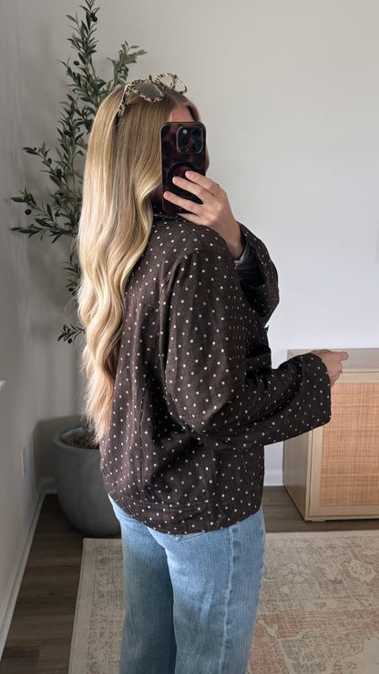 Lightweight Polka Dot Jacket / Brown