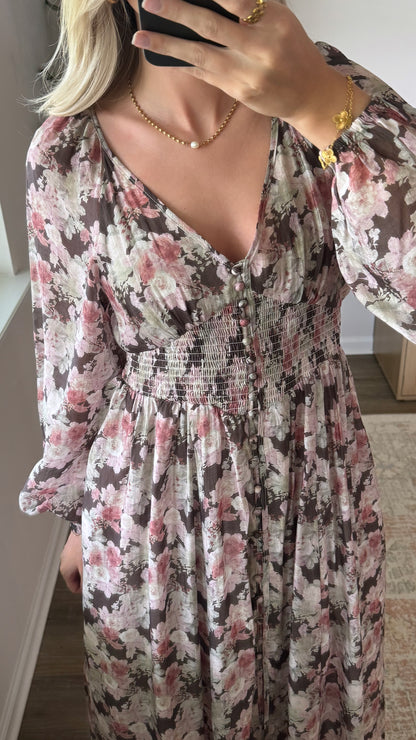 Autumn Floral Maxi Dress