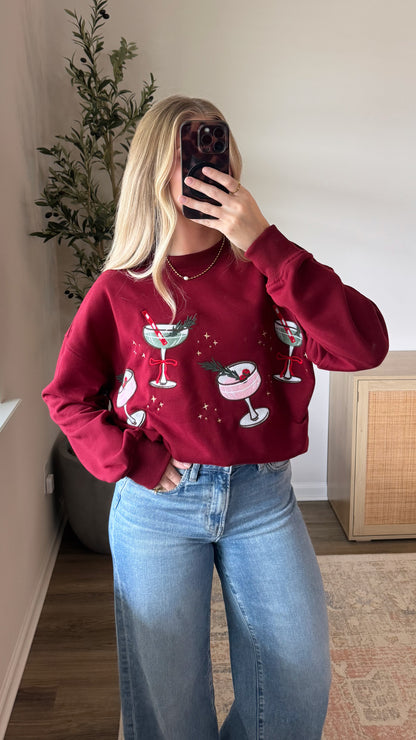 Holiday Cocktail Pullover / Burgundy