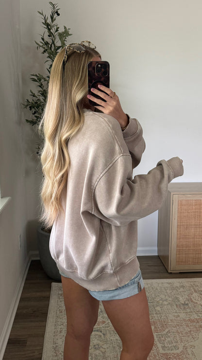 Cozy Fleece Pullover / Ash Mocha