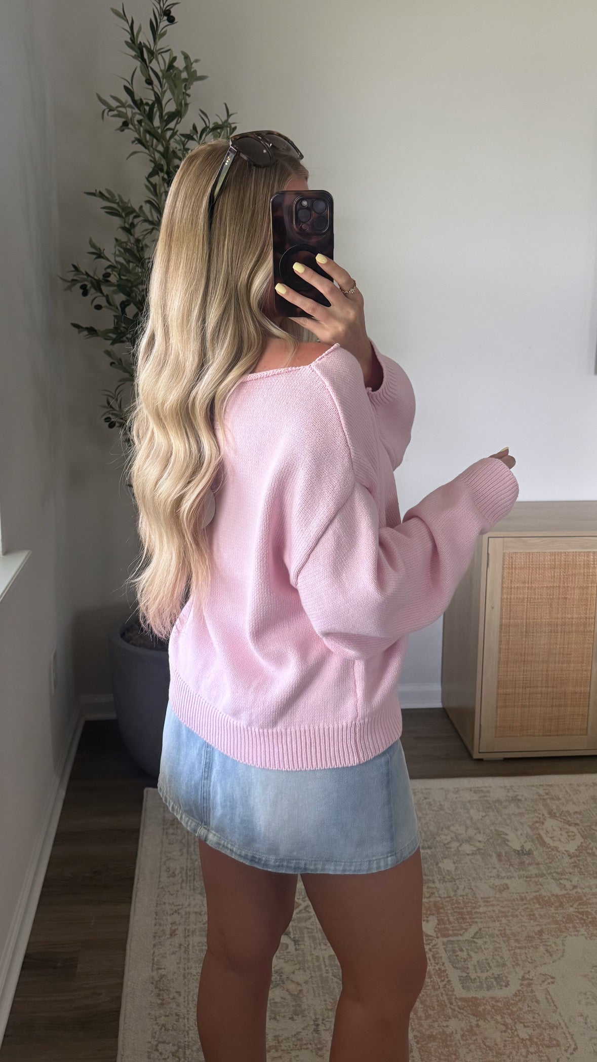 Sailboat Sweater / Light Pink