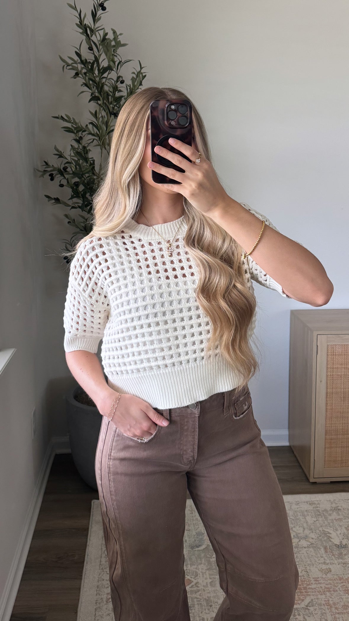 Crochet Cropped Short Sleeve