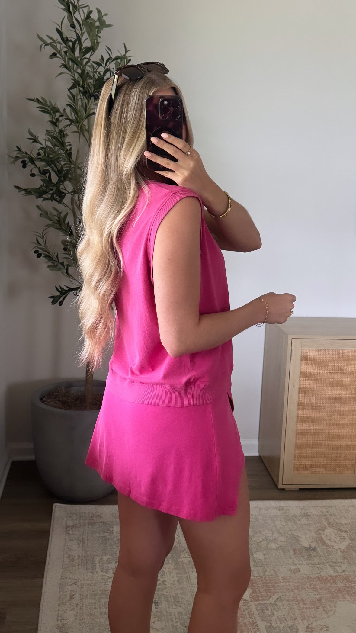Kelsey Sleeveless Skort Set / Fushcia
