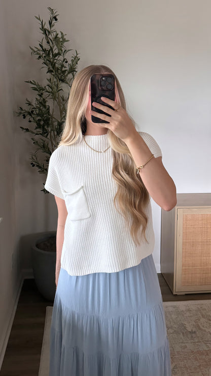 PREORDER (3/26) - Kristen Mock Neck Sweater / White