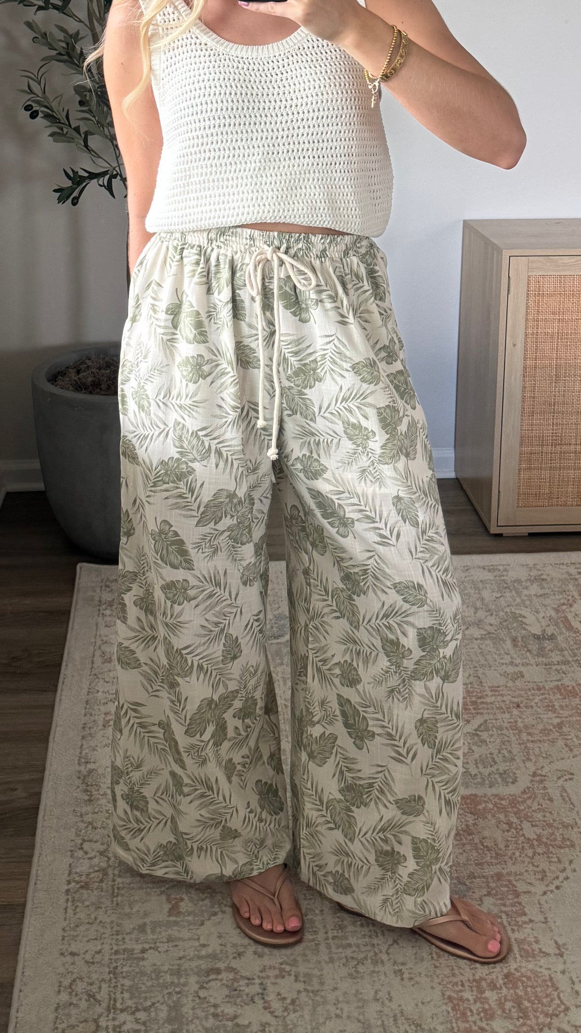 Palm Leaf Pants / Green