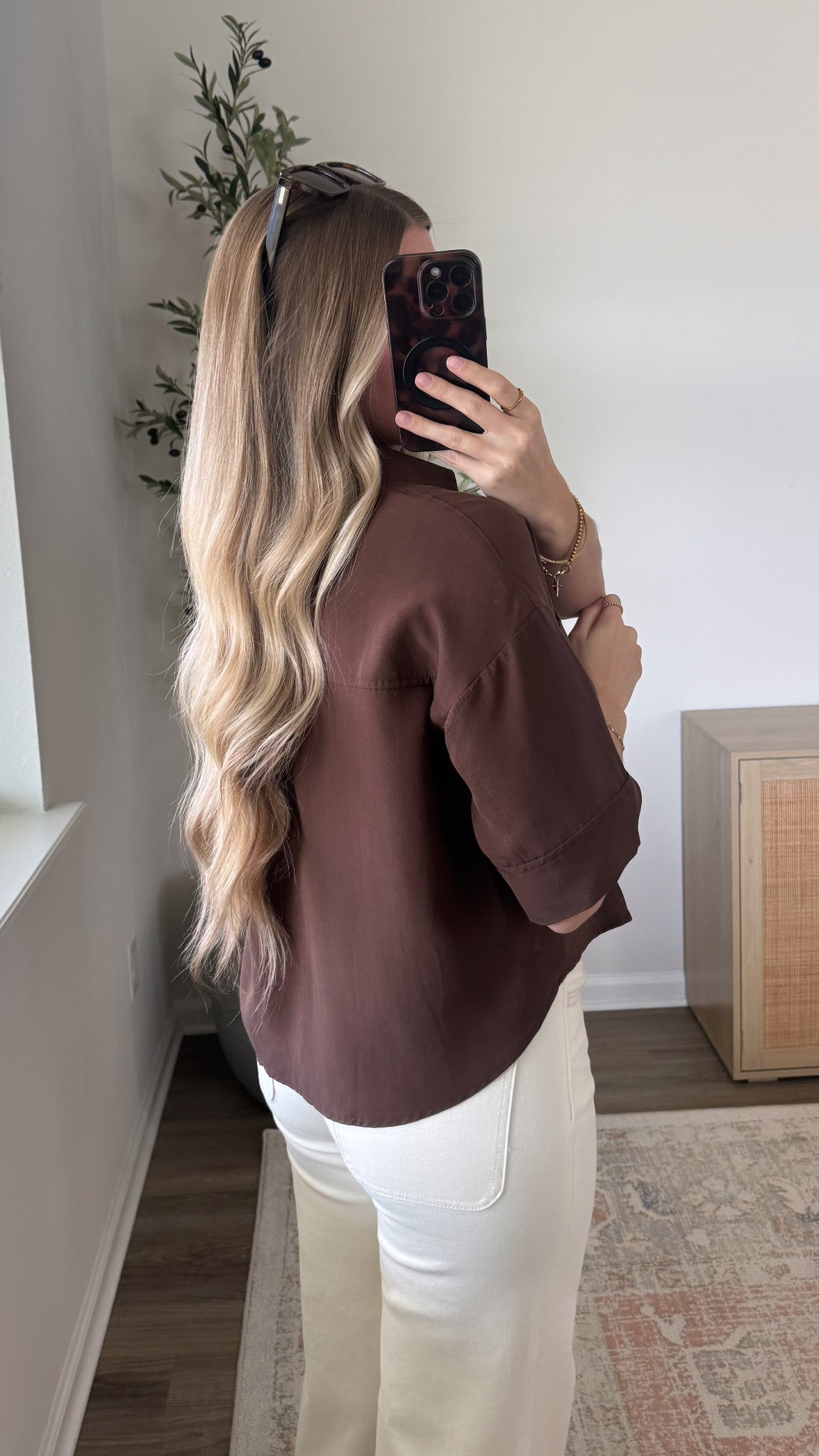 Button Down Blouse / Chocolate
