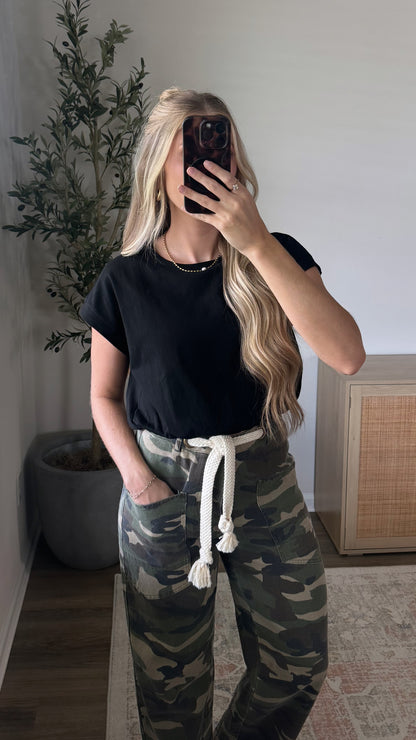 Bubble Hem Tee / Black