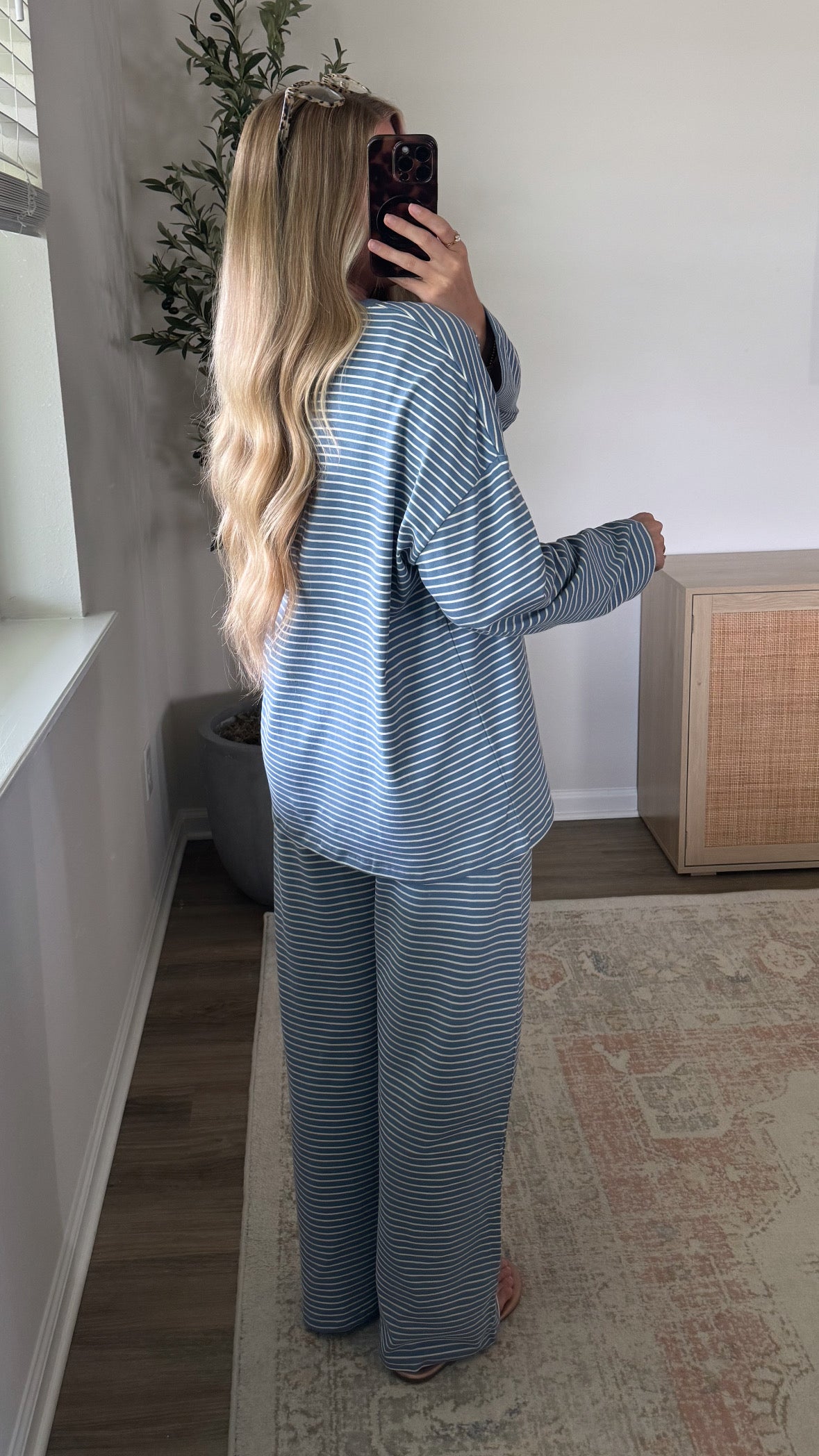 Blue Skies Striped Pants Set