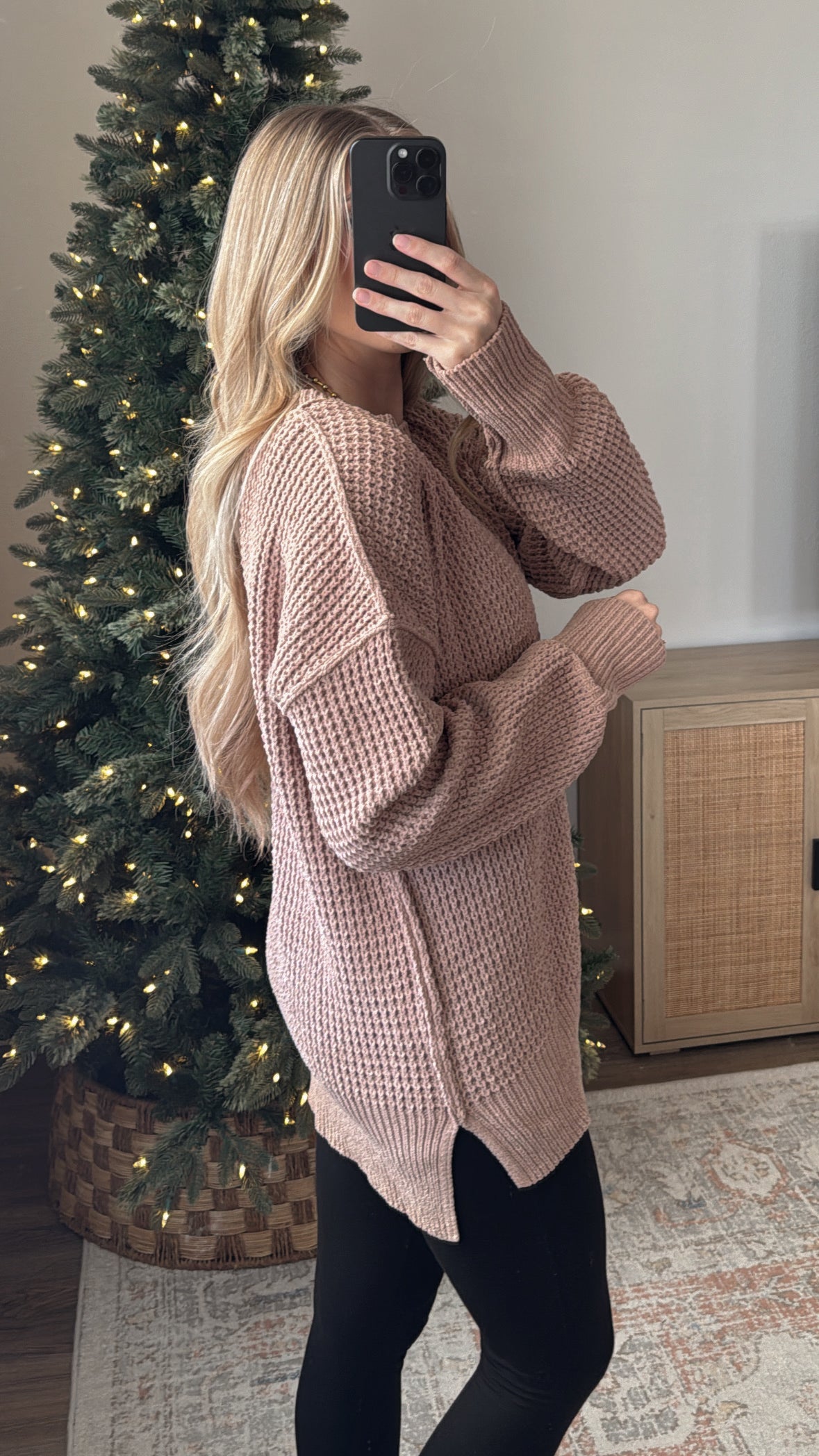 Carmen Waffle Sweater / Mocha