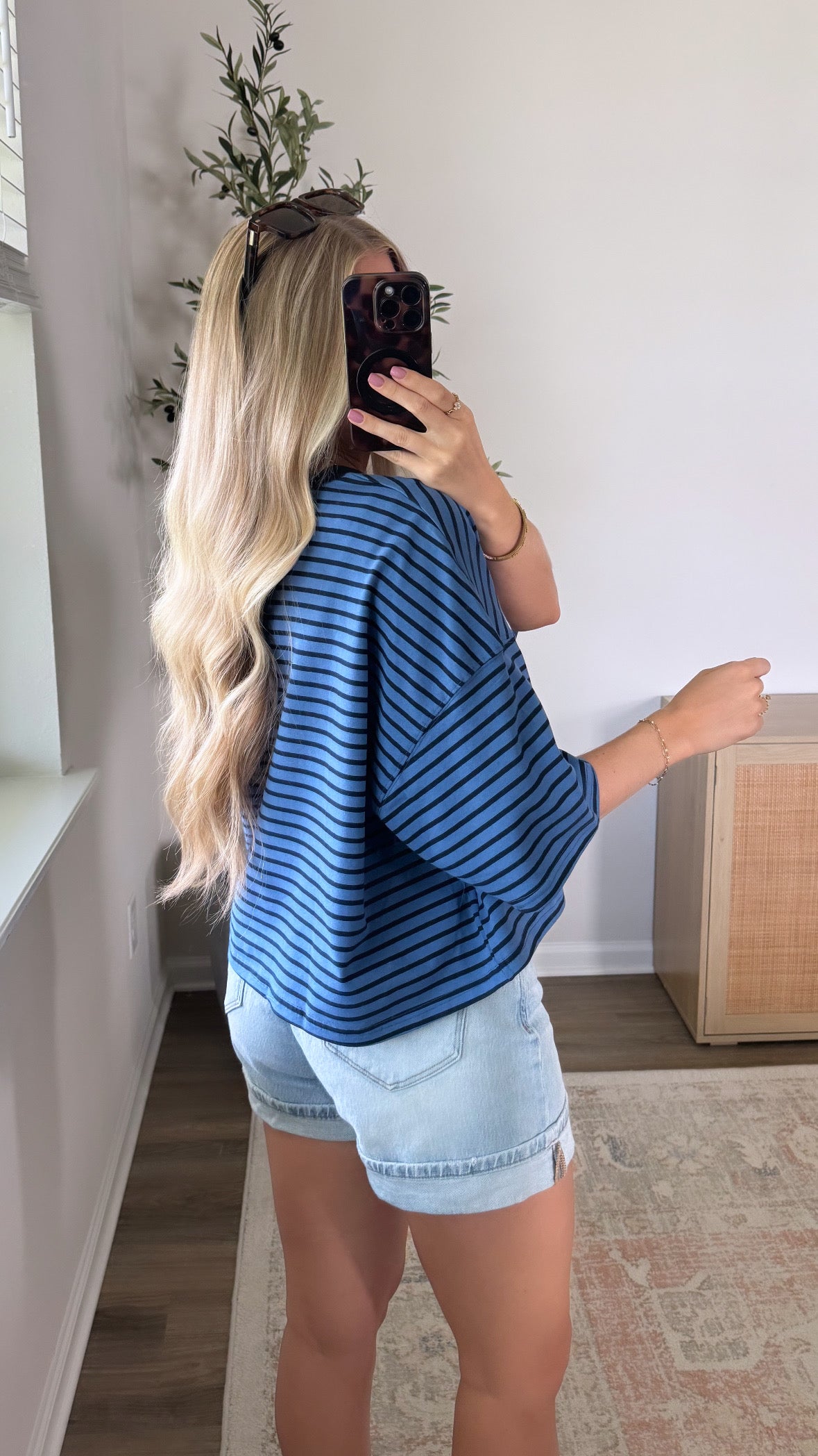USA Striped Tee / Blue