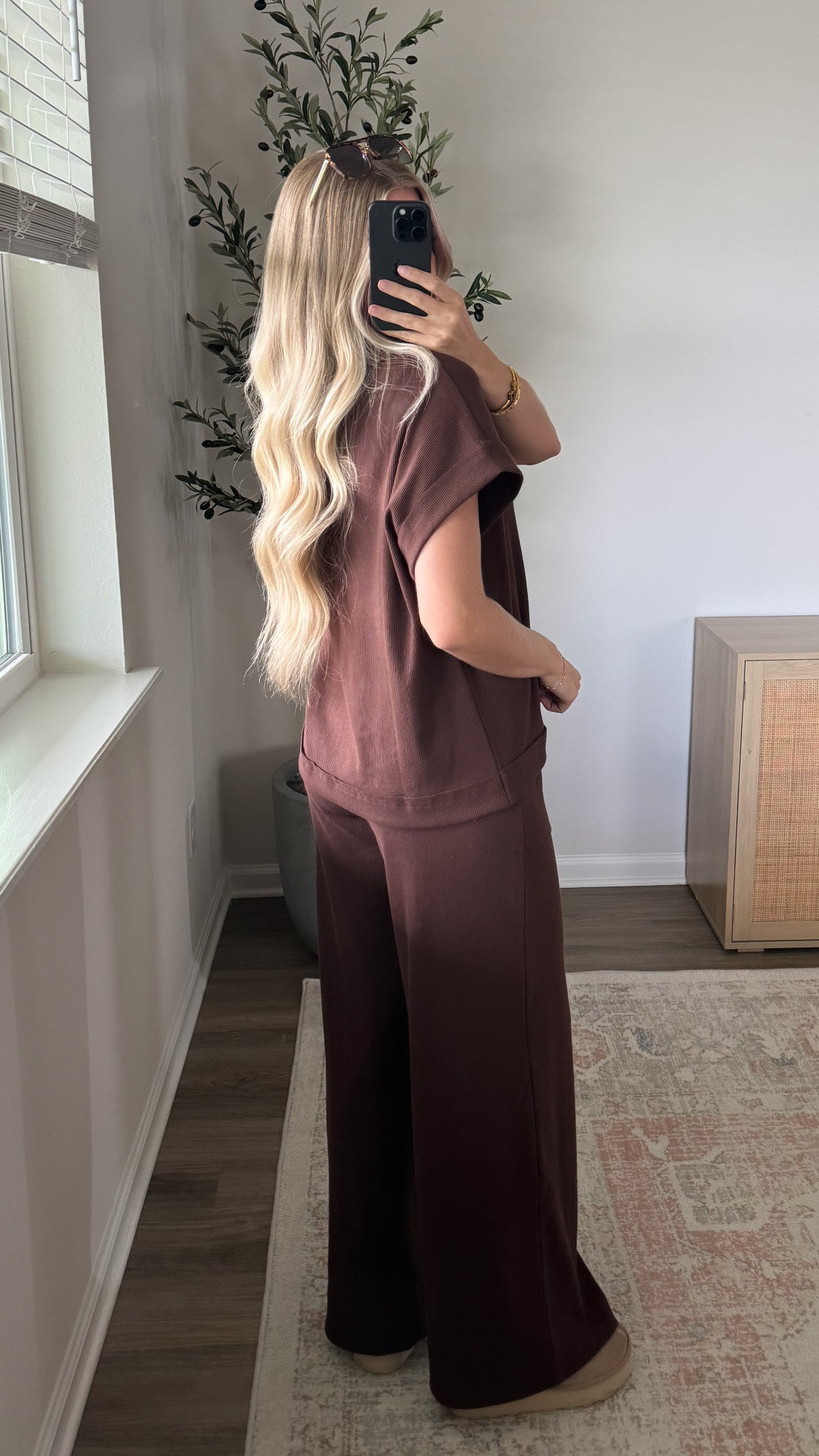 Haven Ribbed Set / Dark Brown