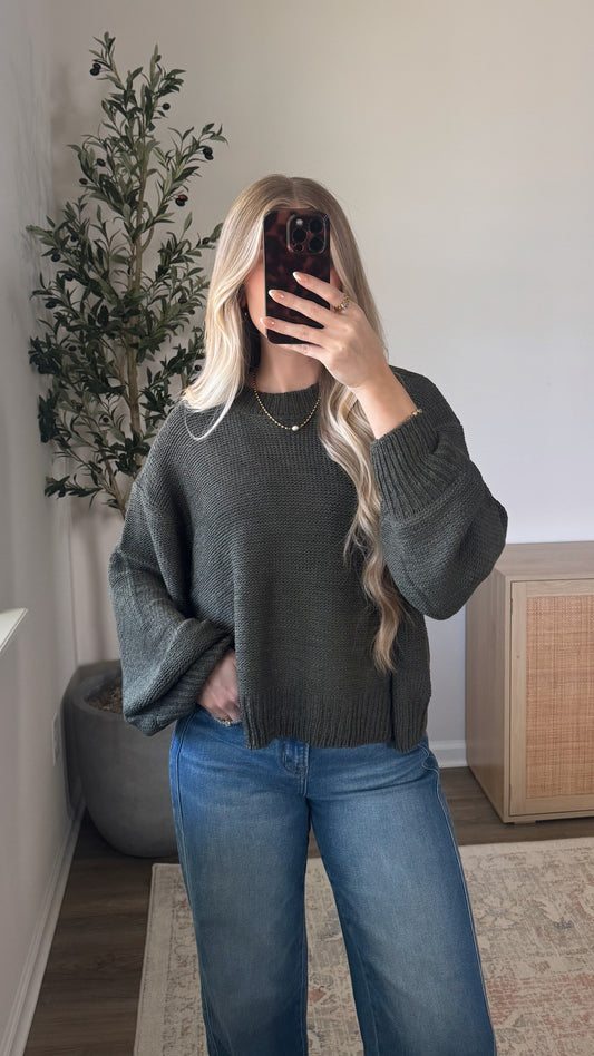 Jayla Knit Sweater / Olive Green