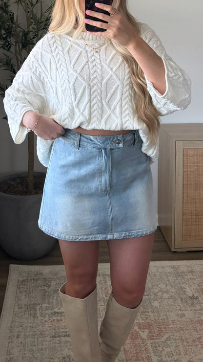 Denim Mini Skort / Lightwash