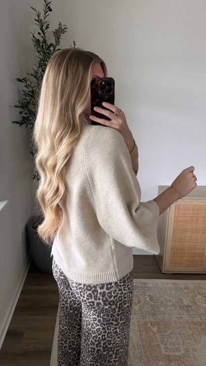 Mila Short Sleeve Turtleneck / Beige