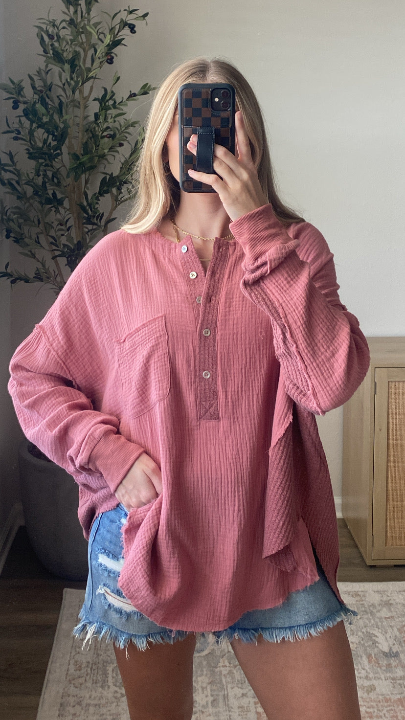 Oversized Tunic Top / Mauve