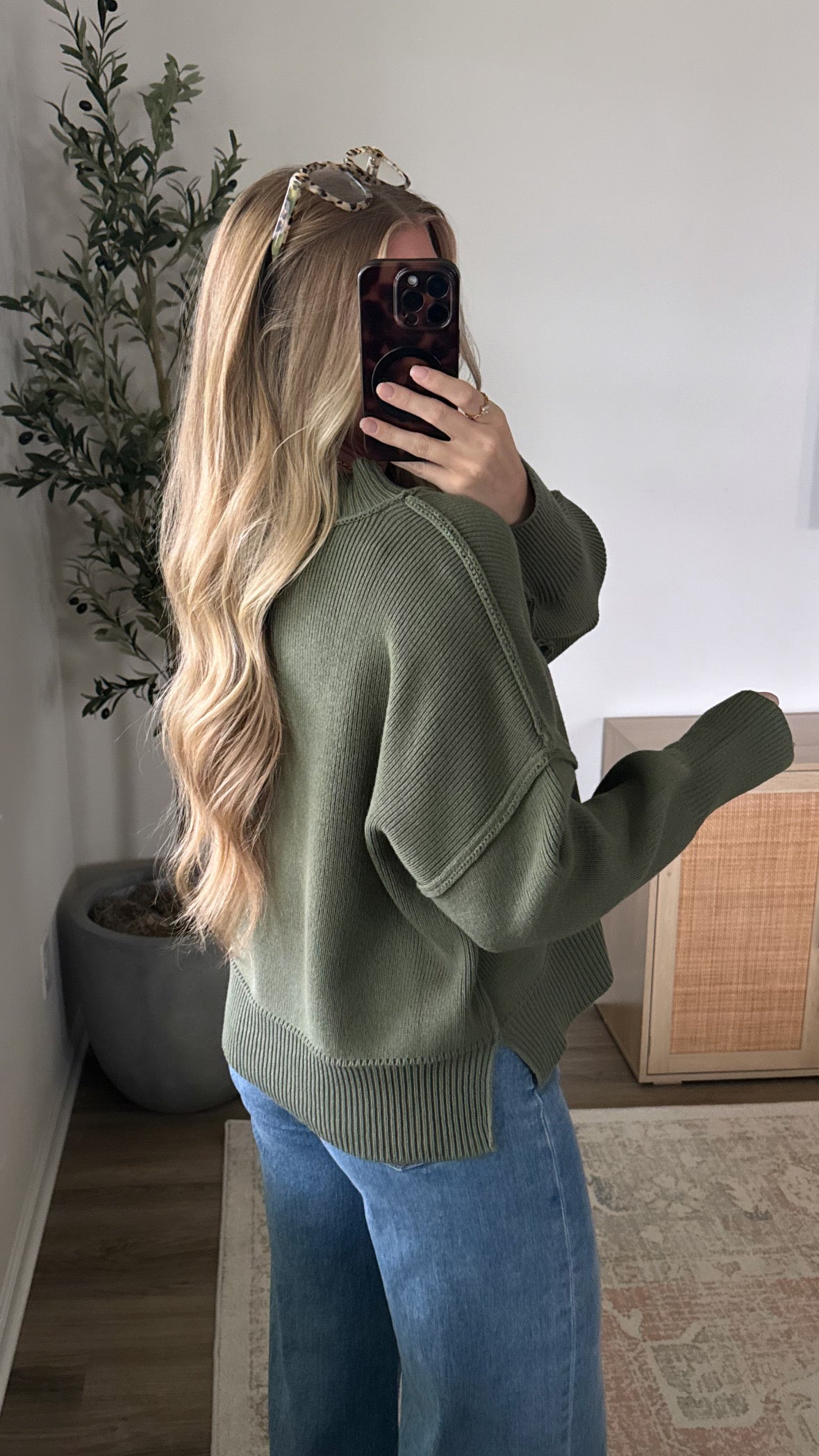 Cropped Essential Knit / Olive
