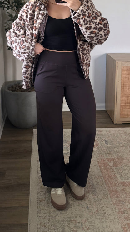 Wide Leg Yoga Pants / Coffee Bean