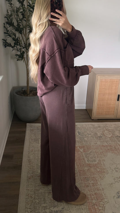 Brielle Wide Leg Pant / Dark Cherry