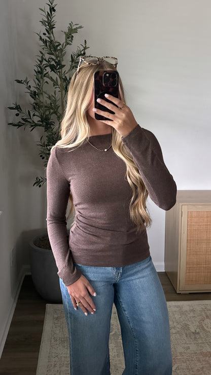Modal Ruched Top / Brown