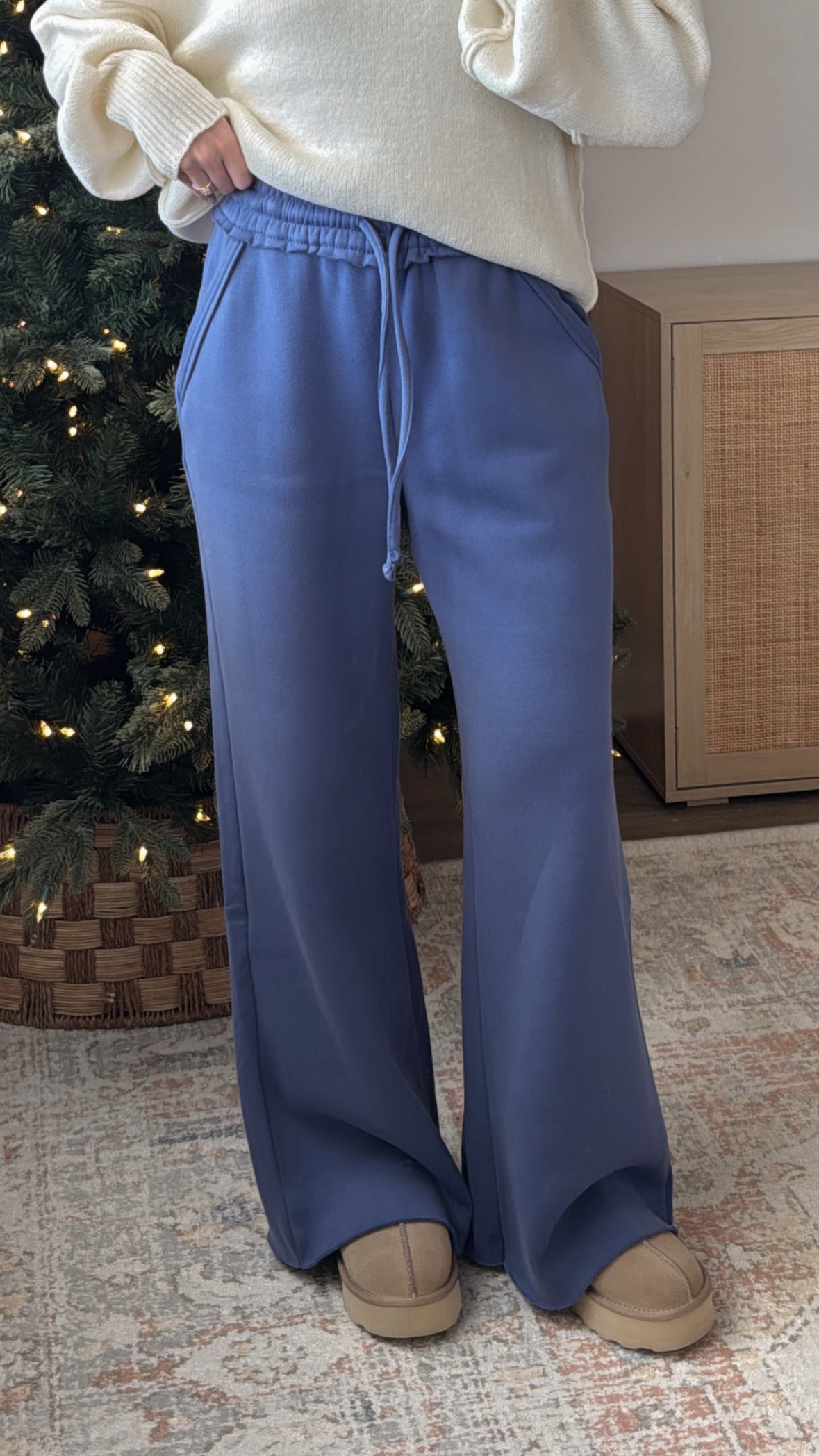 Remi Wide Leg Sweatpants / Blue