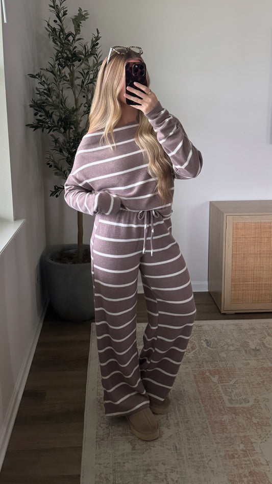 Claire Striped Set / Light Mocha
