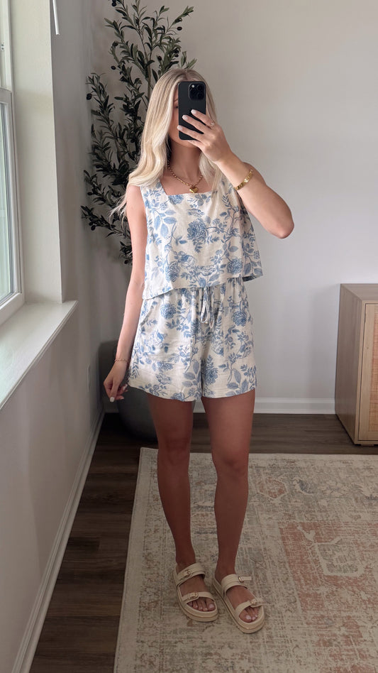 Capri Romper / Blue