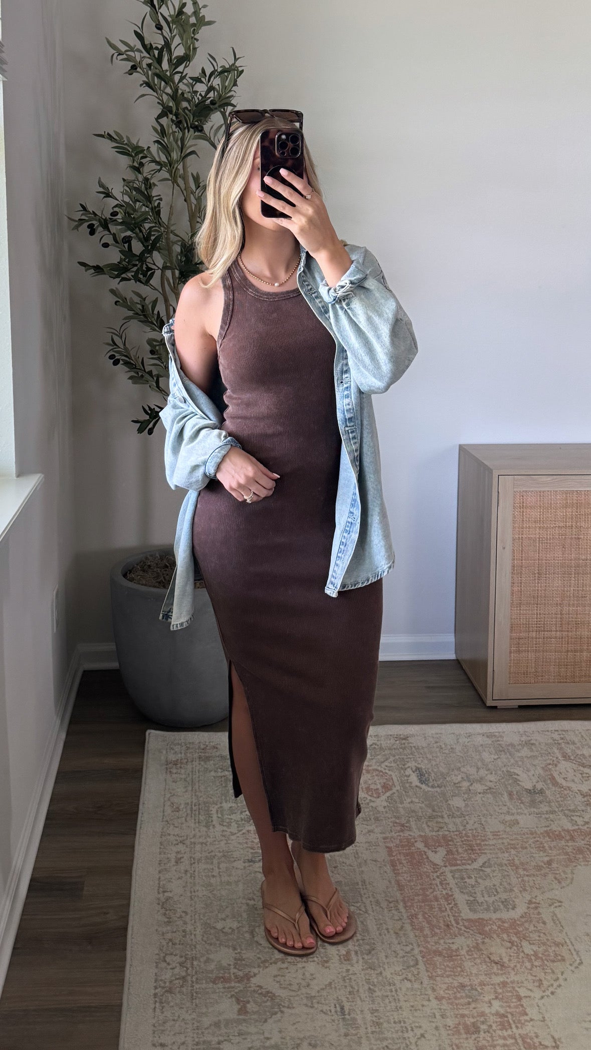 Midi Tank Dress / Brown