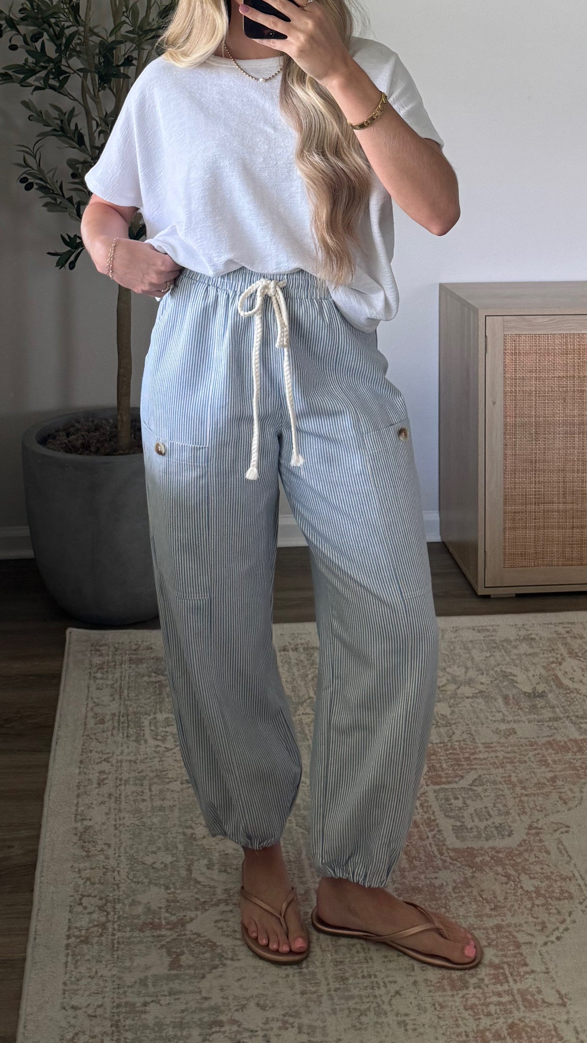 Sailor Striped Joggers / Blue