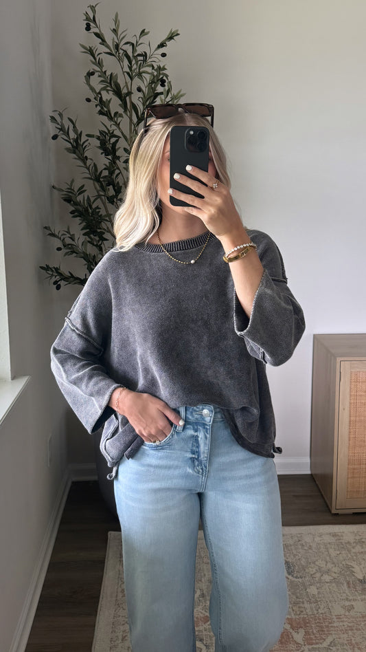 Amelia Lightweight Sweater / Charcoal