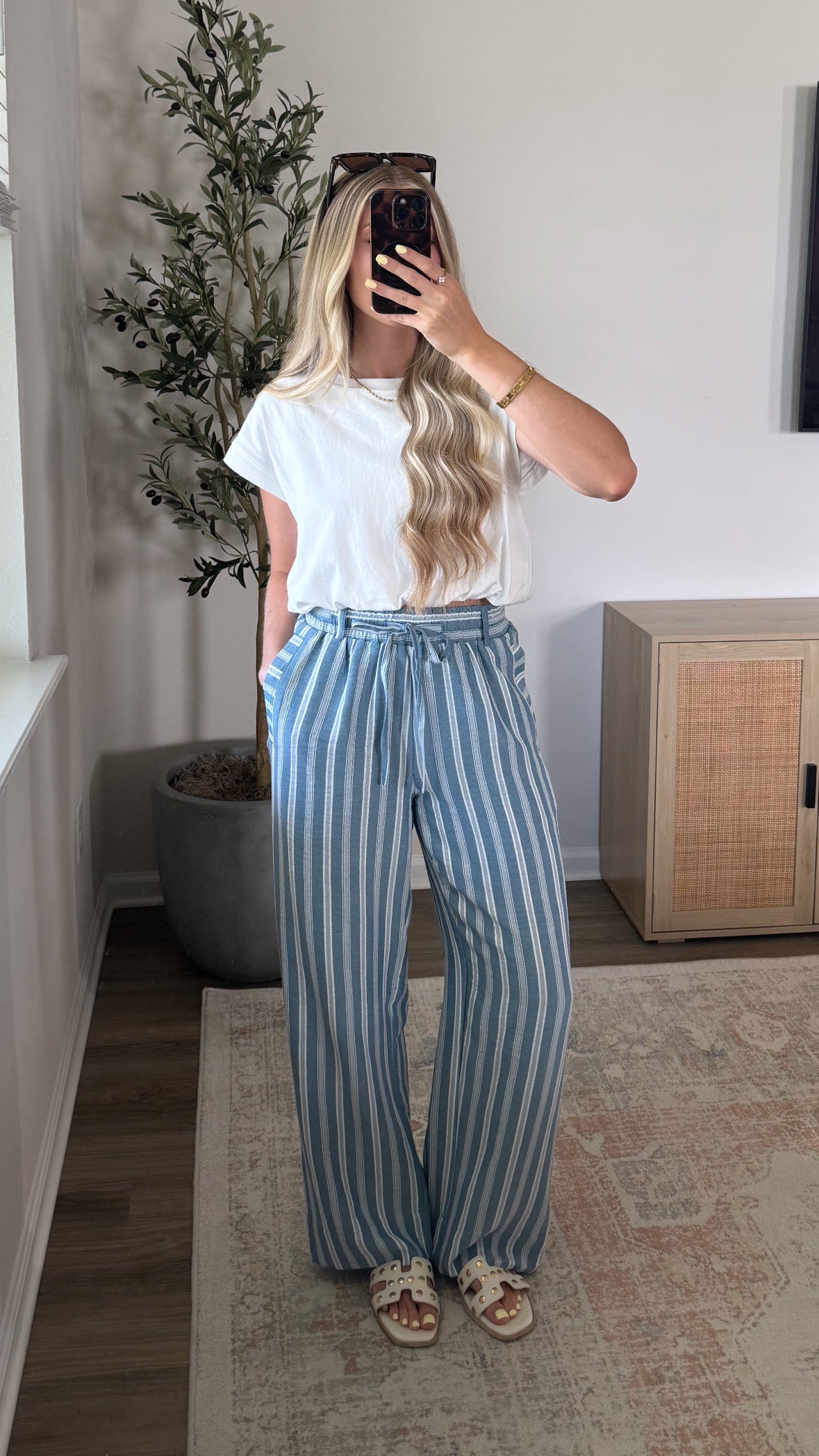 Coastal Breeze Striped Pants / Light Blue