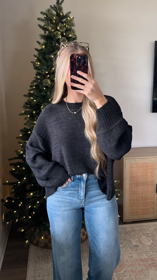 Jayla Knit Sweater / Ash Black