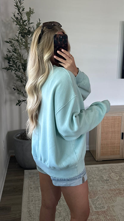 Cozy Fleece Pullover / Ice Blue