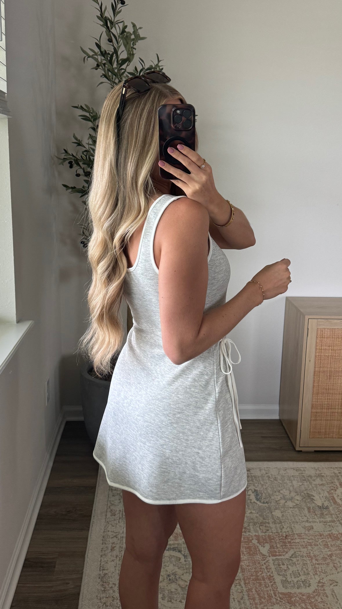 Scuba Wrap Romper Dress / Heather Grey