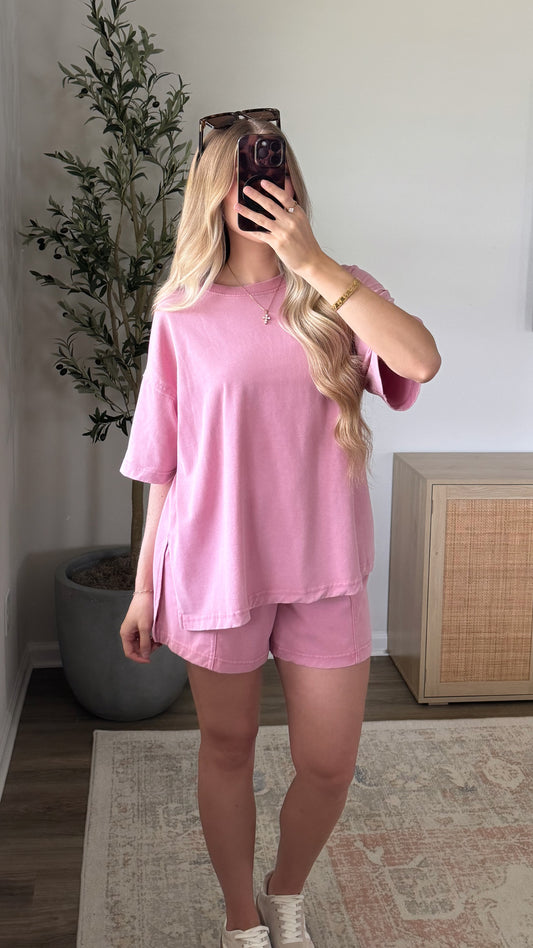 On the Go Shorts Set / Dusty Pink
