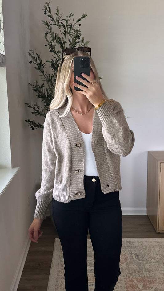 Ashley Cropped Cardigan / Cocoa