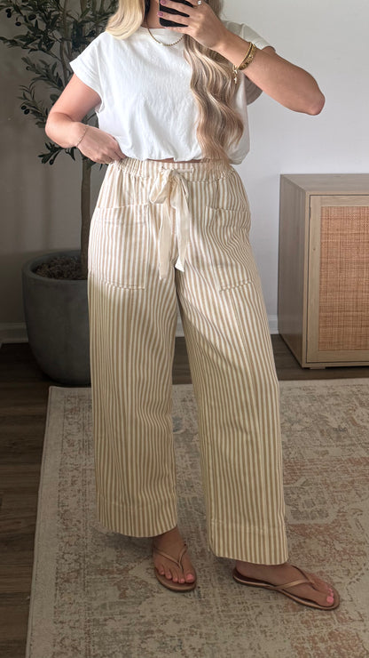 Vineyard Striped Pants / Natural