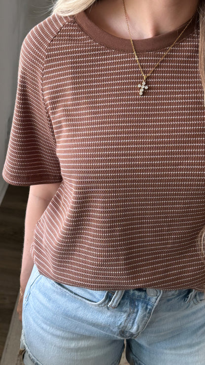 Cora Striped Tee / Brown