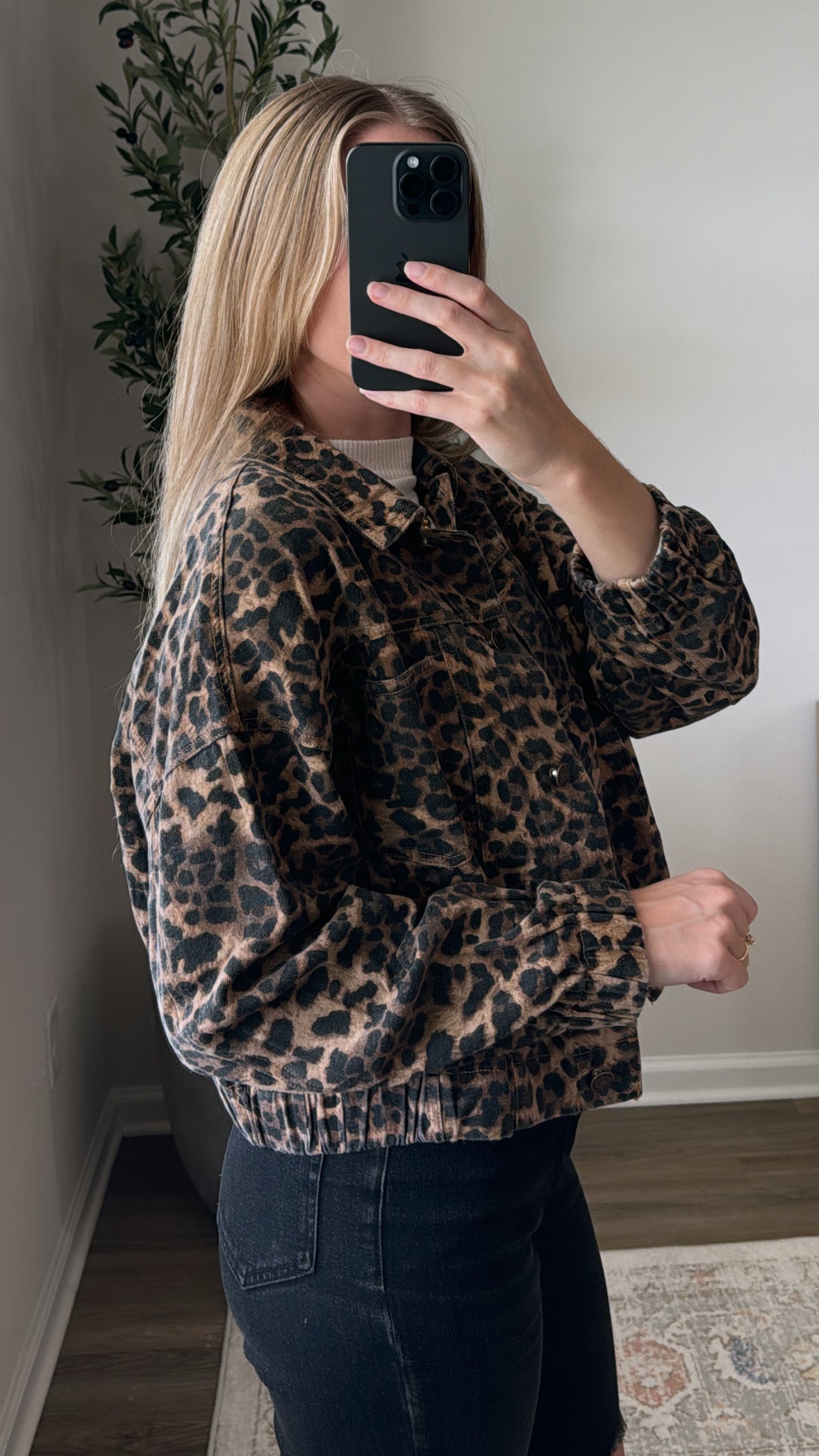 Leopard Denim Jacket