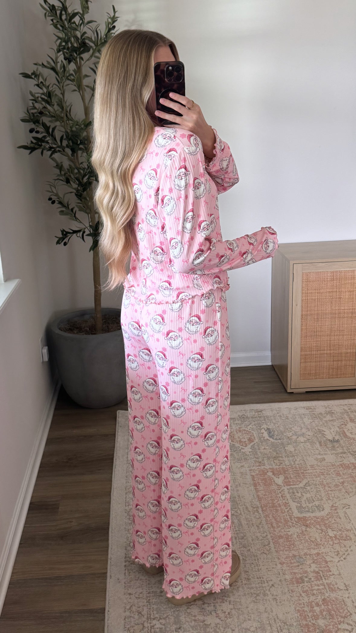 Pink Santa Pajama Set
