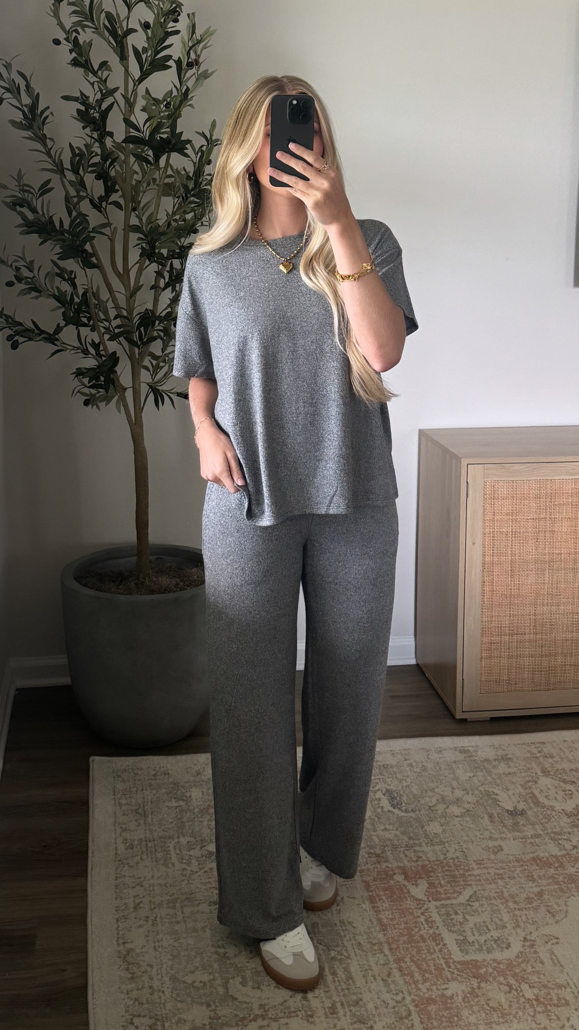 Lux Lounge Pants Set / Charcoal