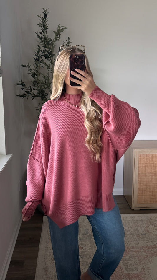 Oversized Essential Knit / Winter Rose