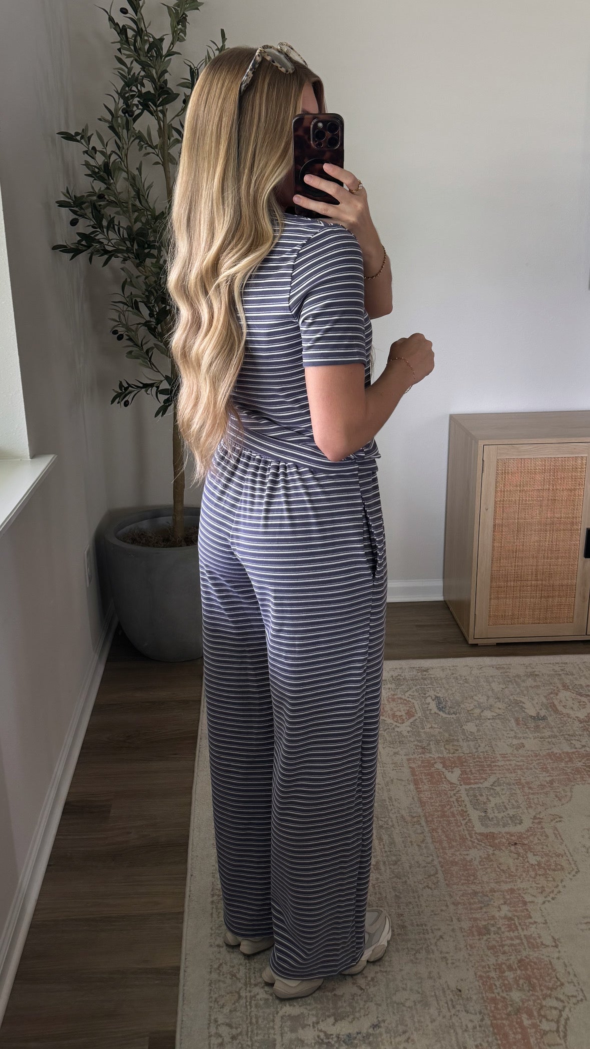 Lila Striped Pants Set / Indigo