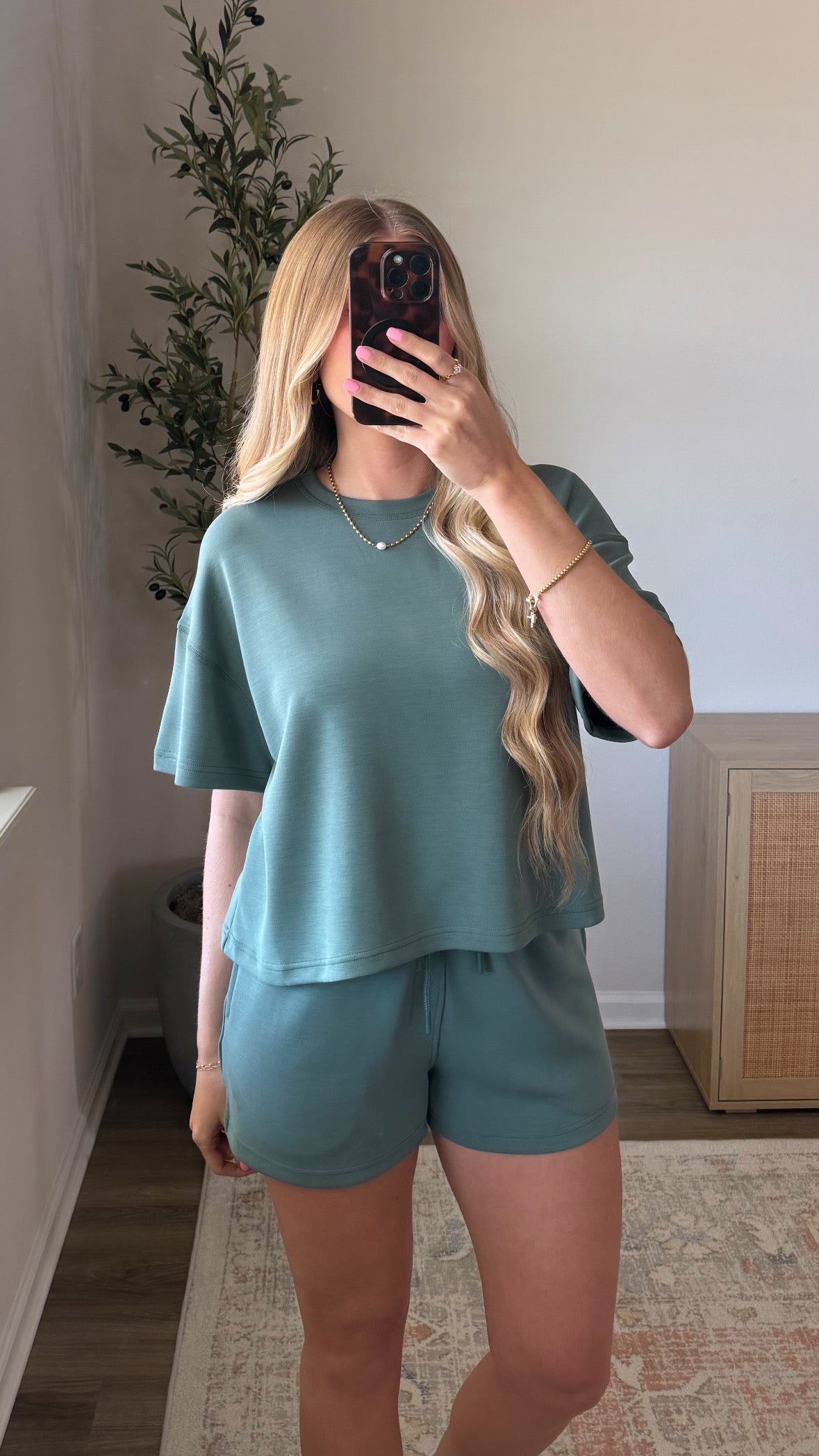 Cloud Scuba Shorts Set / Dusty Green