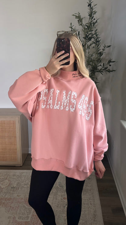 Psalms 46:5 Mock Neck Sweatshirt / Blush
