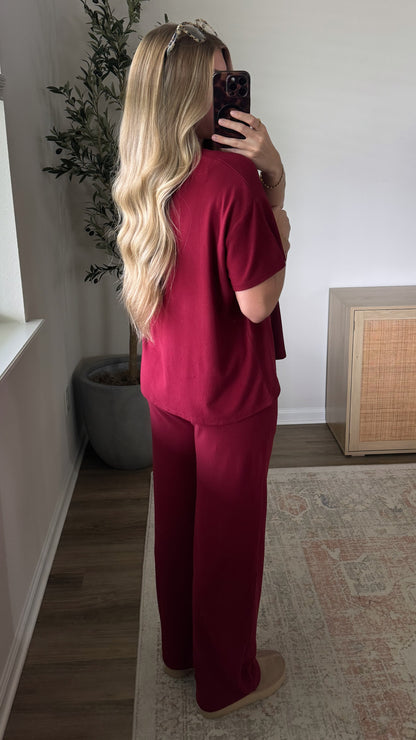 Lux Lounge Pants Set / Cabernet