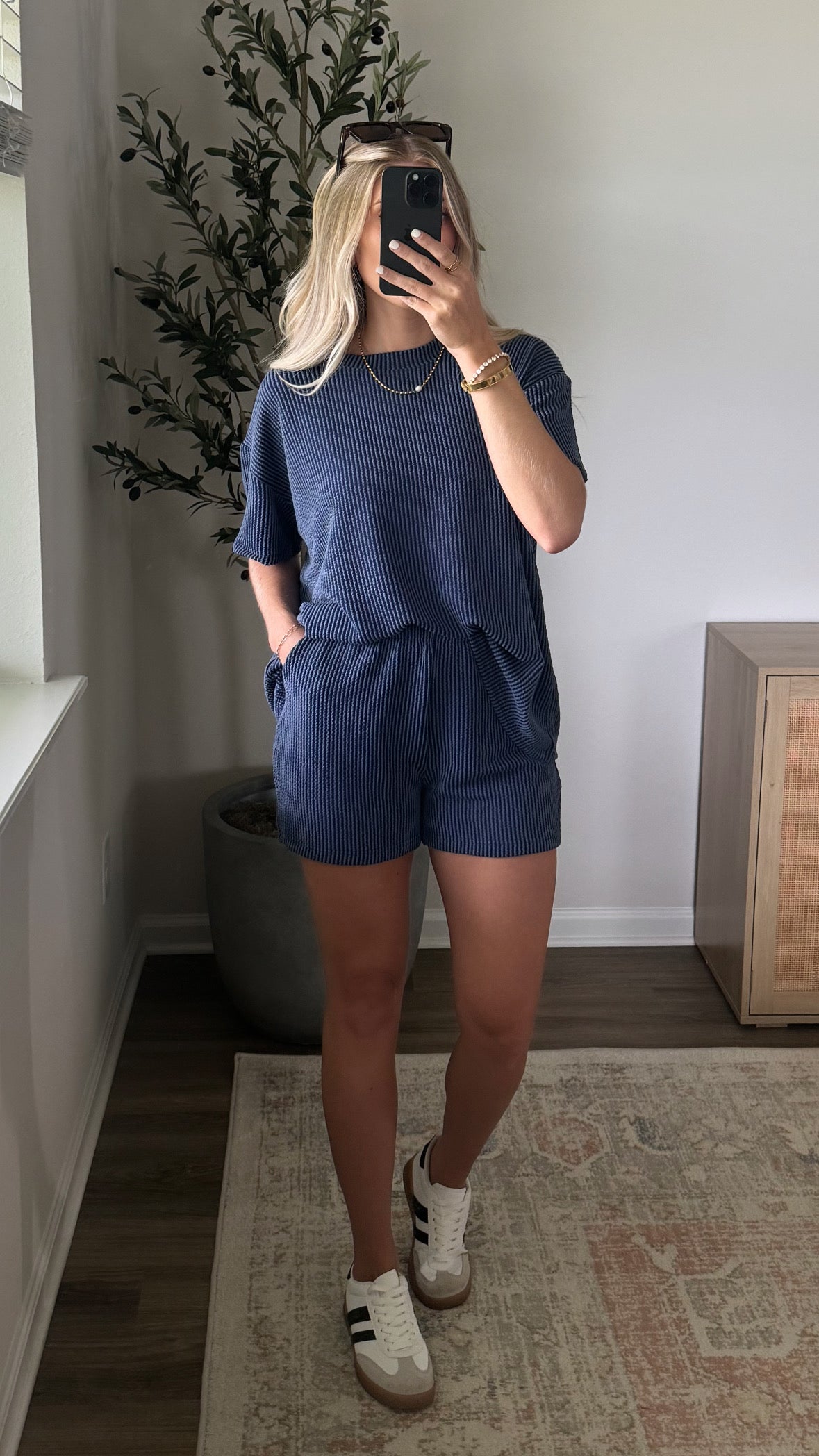 Ribbed Lounge Set / Navy