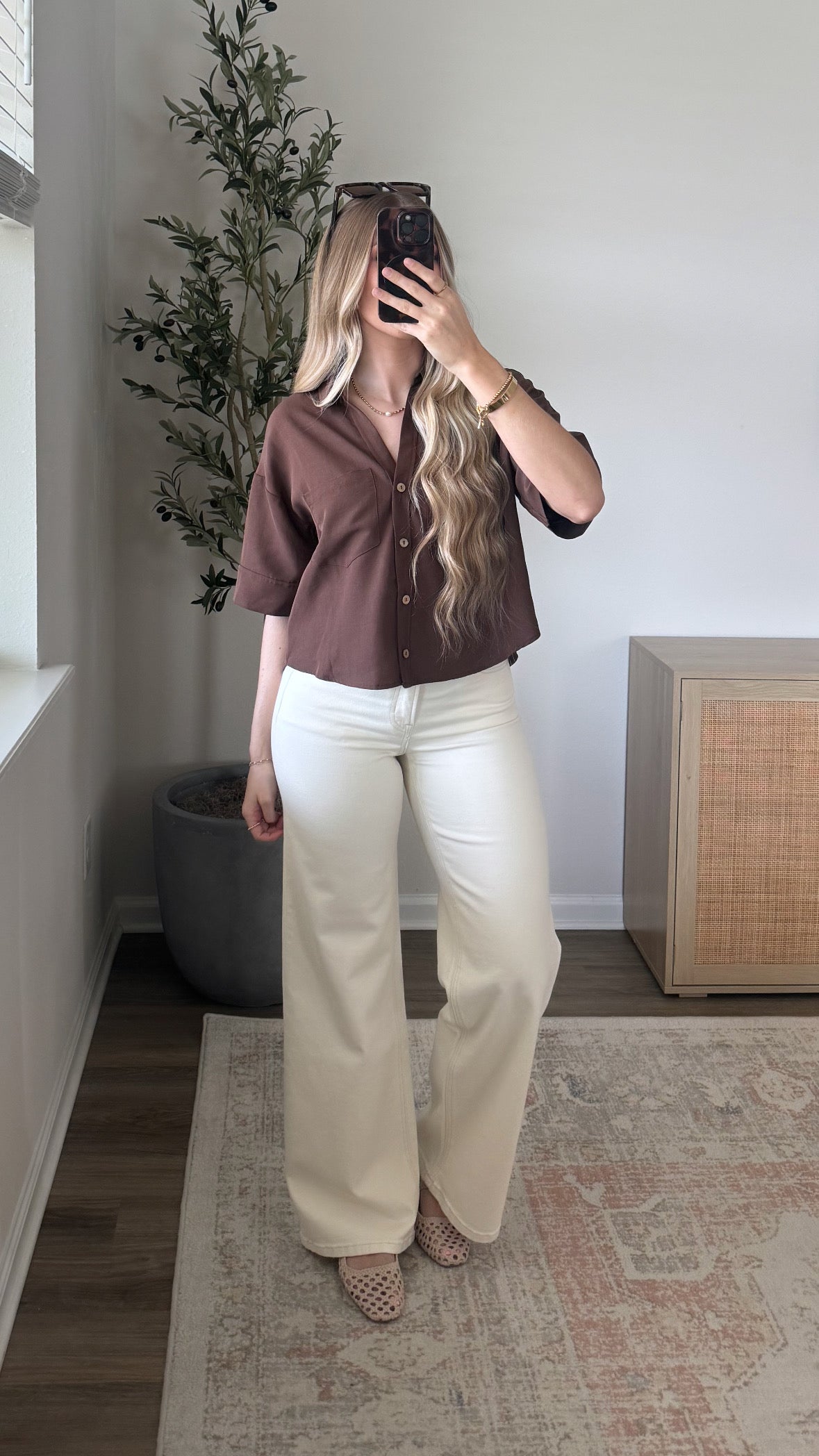 Button Down Blouse / Chocolate