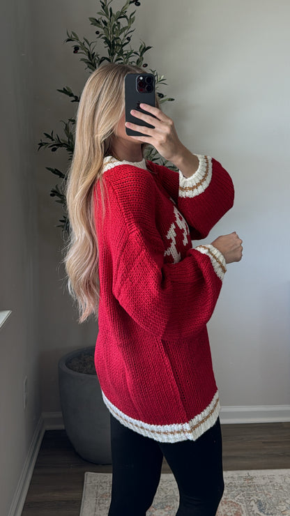 Merry Knit Sweater / Red