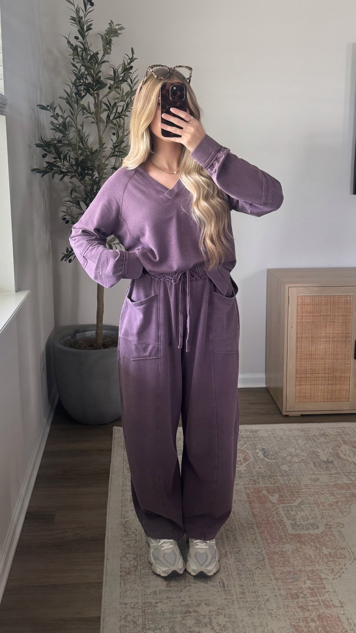 Brooke Barrel Sweatpants Set / Dark Cherry